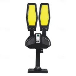 Solar Flood Lights Street Light, COB Solar Power 2 Heads Remote Control 270° Motion Sensor Street FloodLight Wall Lamp Waterproof for Outdoor Garden Security