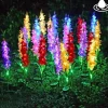 Solar Flowers Lights Outdoor Waterproof Violet Lights Flower Stake Waterproof Solar Flower Lights for Garden Corridor Yard Lawn Patio Pathway Balcony Pool Wedding Decorative