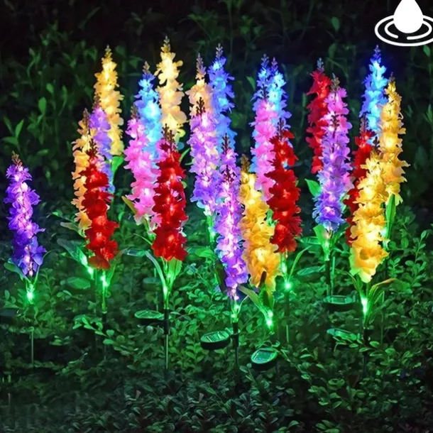 Solar Flowers Lights Outdoor Waterproof Violet Lights Flower Stake Waterproof Solar Flower Lights for Garden Corridor Yard Lawn Patio Pathway Balcony Pool Wedding Decorative