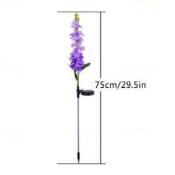 Solar Flowers Lights Outdoor Waterproof Violet Lights Flower Stake Waterproof Solar Flower Lights for Garden Corridor Yard Lawn Patio Pathway Balcony Pool Wedding Decorative