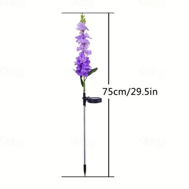 Solar Flowers Lights Outdoor Waterproof Violet Lights Flower Stake Waterproof Solar Flower Lights for Garden Corridor Yard Lawn Patio Pathway Balcony Pool Wedding Decorative