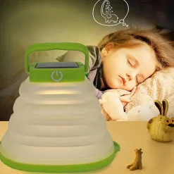 Solar Folding LED Light Portable Camping Light Soft Rubber Telescopic Lamp 3 Modes Waterproof Rechargeable Camping Tent Lantern