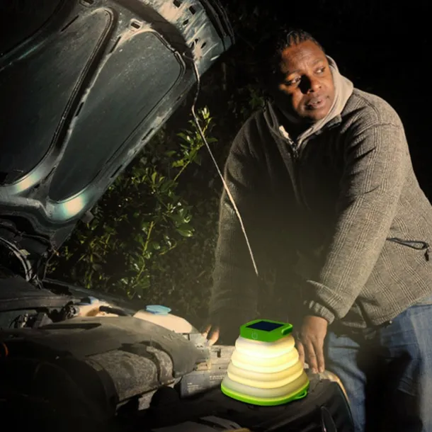 Solar Folding LED Light Portable Camping Light Soft Rubber Telescopic Lamp 3 Modes Waterproof Rechargeable Camping Tent Lantern