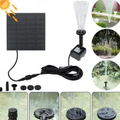 Solar Fountain Water Pump Solar Garden Pond Fountain Waterfall Outdoor Bird Bathing Water View Fountain Garden Decoration without Lighting