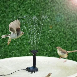 Solar Fountain Water Pump Solar Garden Pond Fountain Waterfall Outdoor Bird Bathing Water View Fountain Garden Decoration without Lighting
