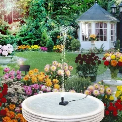 Solar Fountain Water Pump Solar Garden Pond Fountain Waterfall Outdoor Bird Bathing Water View Fountain Garden Decoration without Lighting