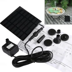 Solar Fountain Water Pump Solar Garden Pond Fountain Waterfall Outdoor Bird Bathing Water View Fountain Garden Decoration without Lighting