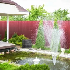 Solar Fountain Water Pump Solar Garden Pond Fountain Waterfall Outdoor Bird Bathing Water View Fountain Garden Decoration without Lighting