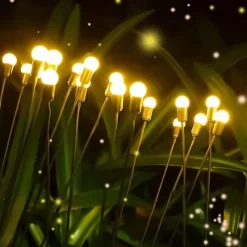 Solar Garden Light Waterproof Firefly Lights Outdoor Starburst Swaying Lights 2 Modes 6/8/10 Heads for Yard Patio Pathway Decoration