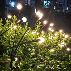 Solar Garden Light Waterproof Firefly Lights Outdoor Starburst Swaying Lights 2 Modes 6/8/10 Heads for Yard Patio Pathway Decoration