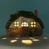 Solar Garden Statue Lights Fairy Garden Shed Resin Decorative Lights for Yards, Lawns, Yard Art Decorations, Housewarming Gifts