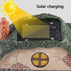 Solar Garden Statue Lights Fairy Garden Shed Resin Decorative Lights for Yards, Lawns, Yard Art Decorations, Housewarming Gifts