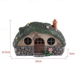 Solar Garden Statue Lights Fairy Garden Shed Resin Decorative Lights for Yards, Lawns, Yard Art Decorations, Housewarming Gifts