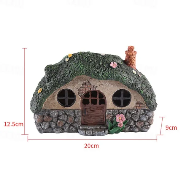 Solar Garden Statue Lights Fairy Garden Shed Resin Decorative Lights for Yards, Lawns, Yard Art Decorations, Housewarming Gifts