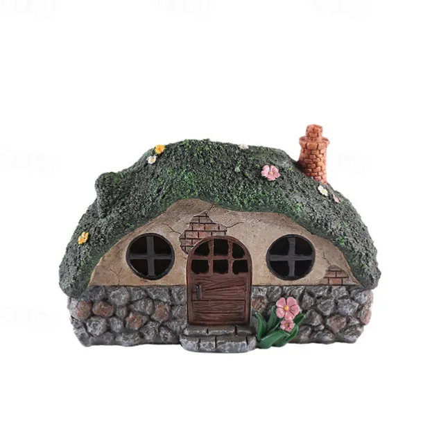 Solar Garden Statue Lights Fairy Garden Shed Resin Decorative Lights for Yards, Lawns, Yard Art Decorations, Housewarming Gifts