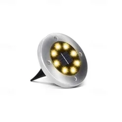 Solar Ground Lights 8LEDs Garden Lights Patio Disk Lights In-Ground Outdoor Landscape Lighting for Lawn Patio Pathway Yard Deck Walkway