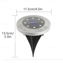 Solar Ground Lights 8LEDs Garden Lights Patio Disk Lights In-Ground Outdoor Landscape Lighting for Lawn Patio Pathway Yard Deck Walkway