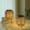 Solar Hand-Woven Laterns Garden Lawn Lamp Outdoor Waterproof Rattan Woven Landscape Garden Lamp Villa Homestay Decoration Lamp Atmosphere Lamp