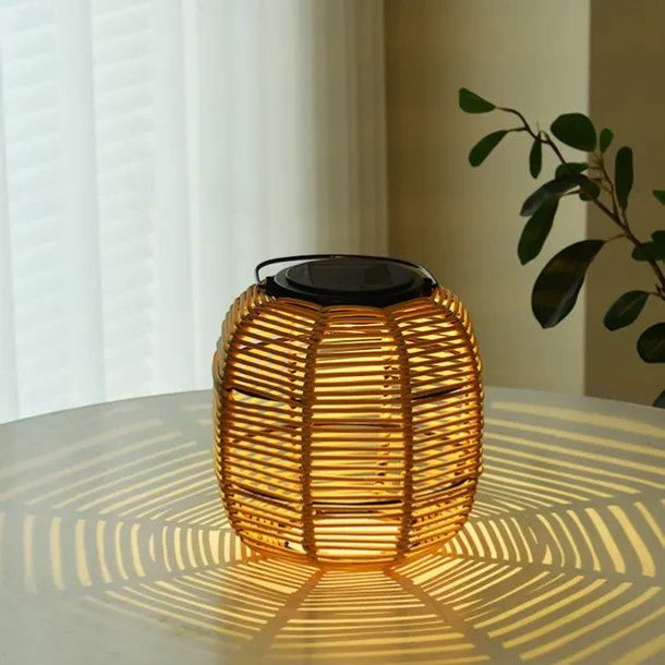 Solar Hand-Woven Laterns Garden Lawn Lamp Outdoor Waterproof Rattan Woven Landscape Garden Lamp Villa Homestay Decoration Lamp Atmosphere Lamp
