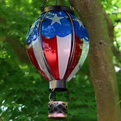 Solar Hot Air Balloon Lantern Christmas Outdoor Decoration Colorful Landscape for Holidays Party Weather-proof