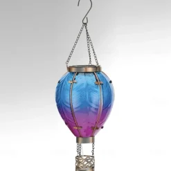 Solar Hot Air Balloon Lantern Christmas Outdoor Decoration Colorful Landscape for Holidays Party Weather-proof