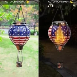 Solar Hot Air Balloon Lantern Christmas Outdoor Decoration Colorful Landscape for Holidays Party Weather-proof