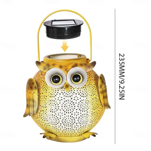 Solar Iron Art Cartoon Owl Lantern Courtyard Ground Insertion Lawn Light Garden Animal Landscape Decoration LED Light