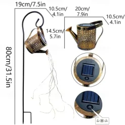 Solar Outdoor Lights LED Garden Patio Lamp Waterproof Watering Can Kettle LED Fairy Light Lawn Lamp Garden Decor Landscape Yard Lawn Fence Lighting