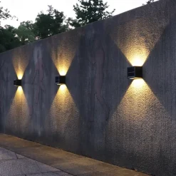 Solar Outdoor Wall Lamp 2 Modes Lighting Adjustable Solar Light Up And Down Luminous Villa Courtyard Wall Railing Decor Light Outdoor Waterproof Spot Light for Yard Deck Garden Garage Walkway Porch