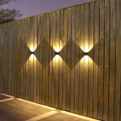 Solar Outdoor Wall Lamp 2 Modes Lighting Adjustable Solar Light Up And Down Luminous Villa Courtyard Wall Railing Decor Light Outdoor Waterproof Spot Light for Yard Deck Garden Garage Walkway Porch