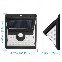 Solar Outdoor Wall Light 40LED IP65 Waterproof Sports Outdoor Wall Light Courtyard Garage Lighting Outdoor Garden 1PC
