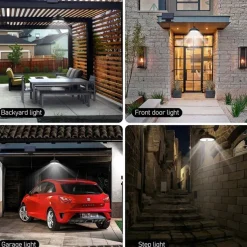 Solar Pendant Lights Outdoor Indoor String Lights Dimmable IP65 Waterproof Dual Head Solar Shed Light with 3M Cord and Remote Controller