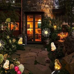 Solar Powered Garden Lights Owl Parrot Lawn Light Solar Lights Waterproof Solar Led Light Outdoor Decoration Solar Lamp Led Lights