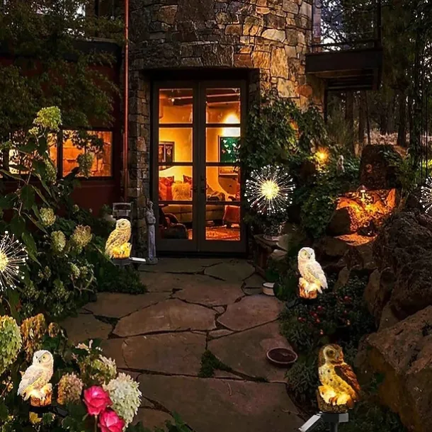 Solar Powered Garden Lights Owl Parrot Lawn Light Solar Lights Waterproof Solar Led Light Outdoor Decoration Solar Lamp Led Lights