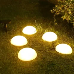 Solar Powered Outdoor Ground Light Five Hemisphere Solar Garden Light Outdoor String Lamp for Lawn Yard Pathways Pool Patio