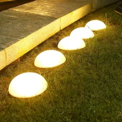 Solar Powered Outdoor Ground Light Five Hemisphere Solar Garden Light Outdoor String Lamp for Lawn Yard Pathways Pool Patio