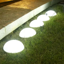 Solar Powered Outdoor Ground Light Five Hemisphere Solar Garden Light Outdoor String Lamp for Lawn Yard Pathways Pool Patio