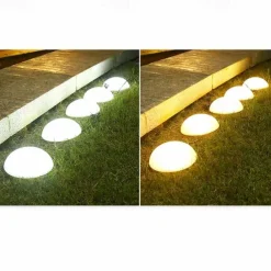 Solar Powered Outdoor Ground Light Five Hemisphere Solar Garden Light Outdoor String Lamp for Lawn Yard Pathways Pool Patio