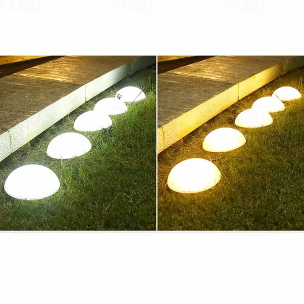 Solar Powered Outdoor Ground Light Five Hemisphere Solar Garden Light Outdoor String Lamp for Lawn Yard Pathways Pool Patio