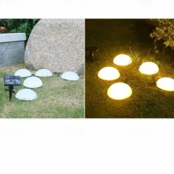 Solar Powered Outdoor Ground Light Five Hemisphere Solar Garden Light Outdoor String Lamp for Lawn Yard Pathways Pool Patio