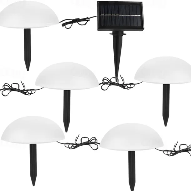 Solar Powered Outdoor Ground Light Five Hemisphere Solar Garden Light Outdoor String Lamp for Lawn Yard Pathways Pool Patio