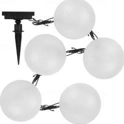 Solar Powered Outdoor Ground Light Five Hemisphere Solar Garden Light Outdoor String Lamp for Lawn Yard Pathways Pool Patio