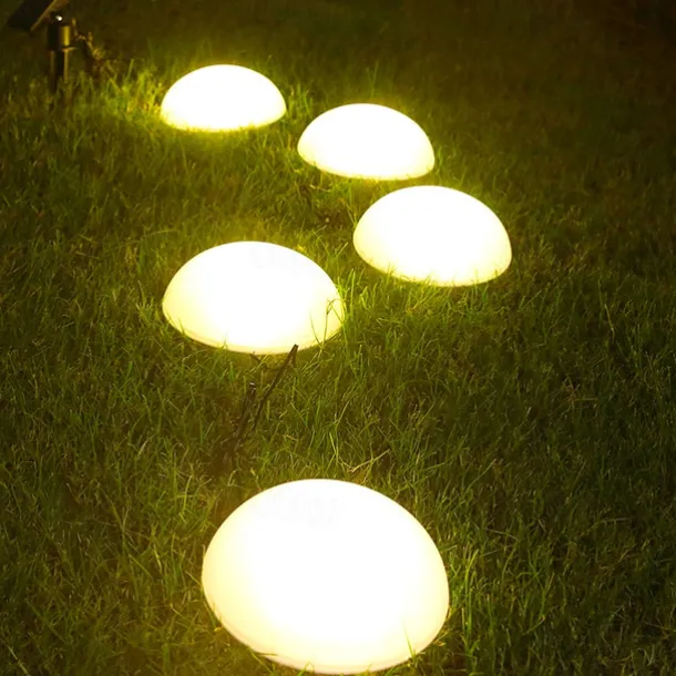 Solar Powered Outdoor Ground Light Five Hemisphere Solar Garden Light Outdoor String Lamp for Lawn Yard Pathways Pool Patio