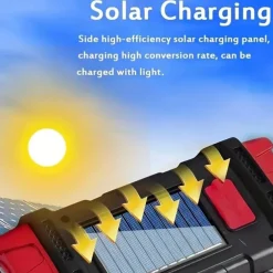 Solar Powered Tactical LED Camping Light - 500 Lumens USB Rechargeable Flashlight, Water Repellent, Long-Range, Multi-Function Outdoor Torch for Outdoor Camping