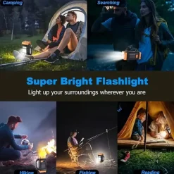 Solar Powered Tactical LED Camping Light - 500 Lumens USB Rechargeable Flashlight, Water Repellent, Long-Range, Multi-Function Outdoor Torch for Outdoor Camping