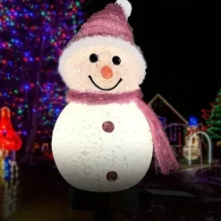 Solar Snowman Light Christmas Outdoor Villa Courtyard Lawn Decoration Garden Waterproof Night Light Christmas Arrangement Ground Insert Lights