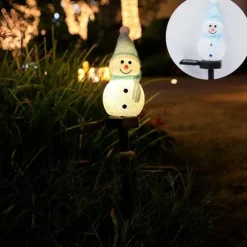 Solar Snowman Light Christmas Outdoor Villa Courtyard Lawn Decoration Garden Waterproof Night Light Christmas Arrangement Ground Insert Lights