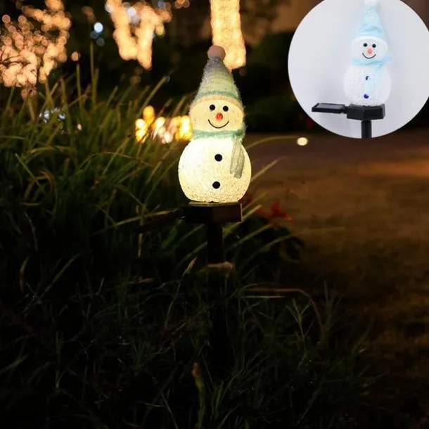 Solar Snowman Light Christmas Outdoor Villa Courtyard Lawn Decoration Garden Waterproof Night Light Christmas Arrangement Ground Insert Lights