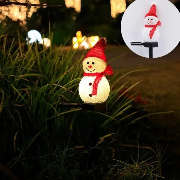 Solar Snowman Light Christmas Outdoor Villa Courtyard Lawn Decoration Garden Waterproof Night Light Christmas Arrangement Ground Insert Lights