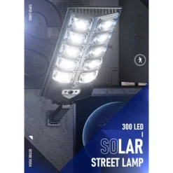 Solar Street Lights Outdoor Waterproof High Brightness Dusk to Dawn LED Lamp with Motion Sensor Remote Control for Garden Patio Porch Garage